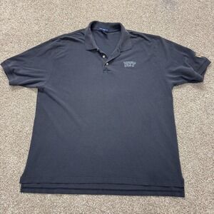 Y2K Pitt Panthers Polo Shirt Mens XL Blue Velocity Short Sleeve Embroidered